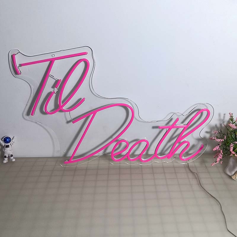 50% OFF Clearance Sale_pink 'til death' neon sign