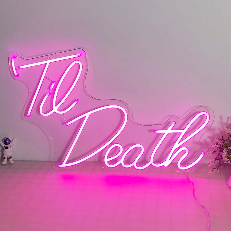 50% OFF Clearance Sale_pink 'til death' neon sign