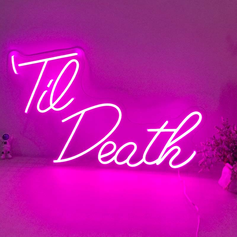 50% OFF Clearance Sale_pink 'til death' neon sign