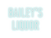 Custom neon sign Bailey’s 
liq...